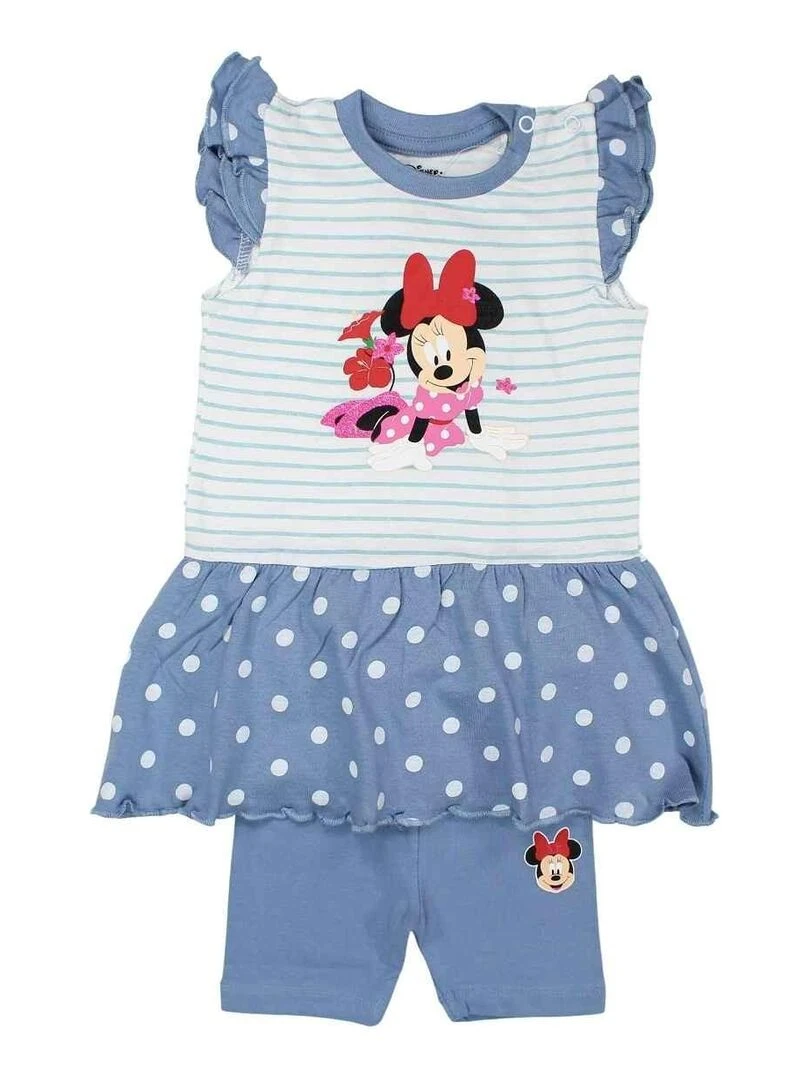 Disney Ensemble T shirt legging bébé fille Imprimé Minnie Bleu