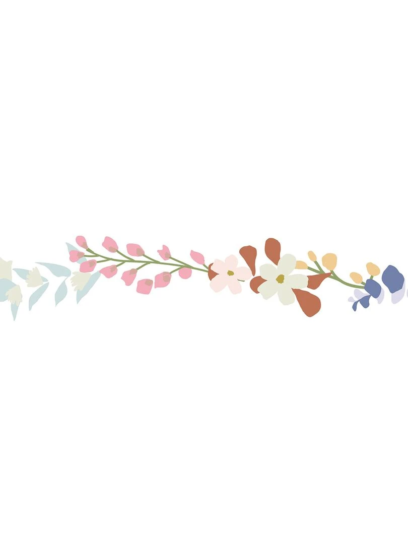 Frise adhésive fleur Liv (5 m) Multicolore