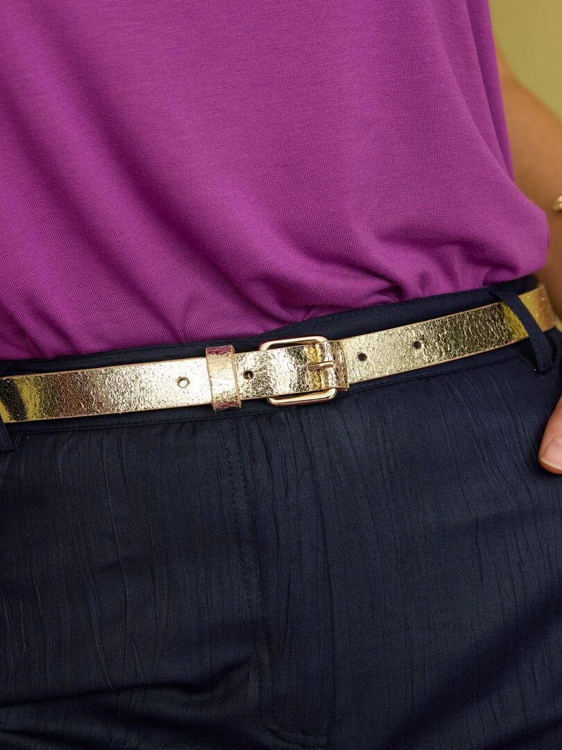 Ceinture fine en cuir Damart Doré/or