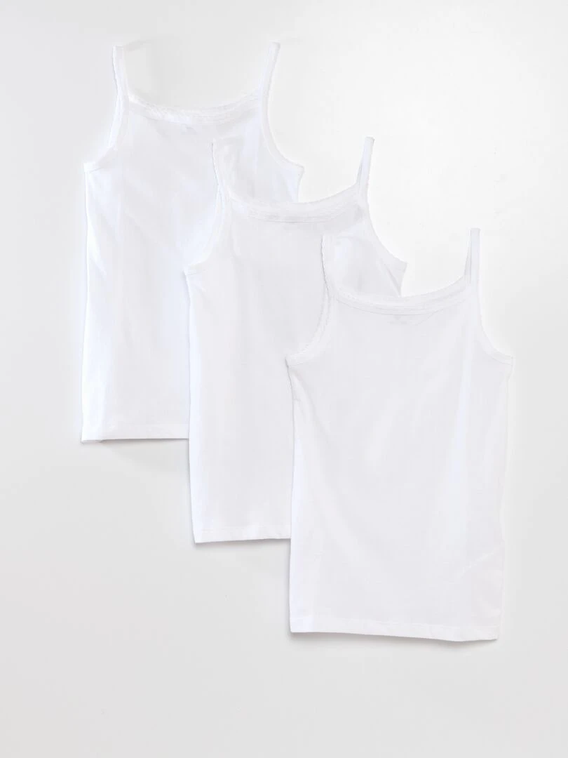 Lot de 3 débardeurs coton Blanc