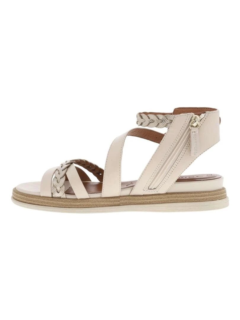 TAMARIS   Nu pieds talon compensé bas   Ivoire