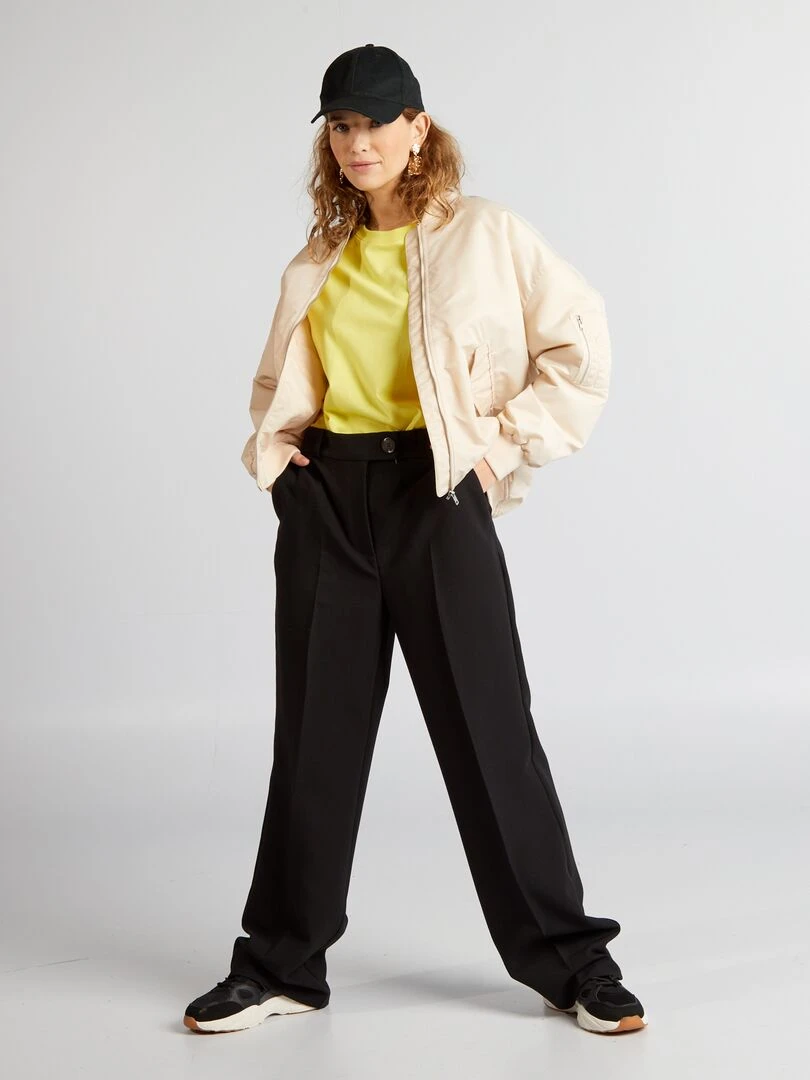 Blouson avec col ras du cou Beige