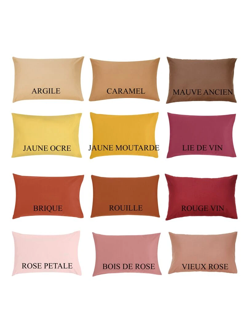 Lot x2 Taies d'oreiller   100% coton Bio   'Ptit Basile'   Jaune or