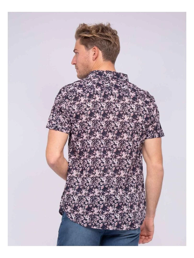 Chemise manches courtes pur coton DELEXI Bleu marine