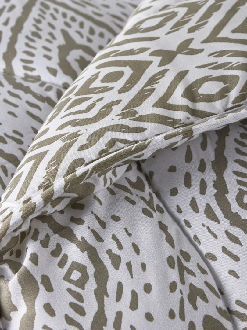 Couette imprimée beige/blanc