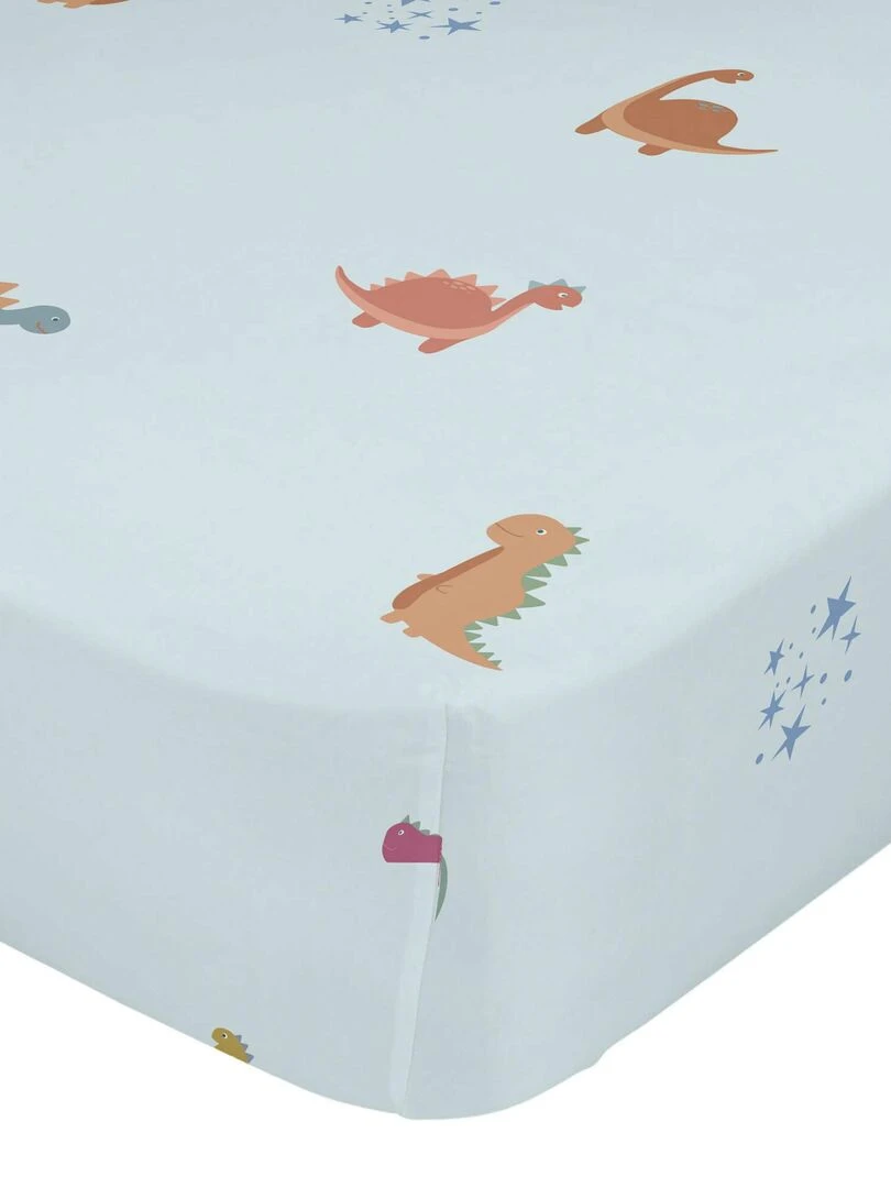 Drap housse Mini dinosaur Lit Bébé "Happyfriday" Blanc