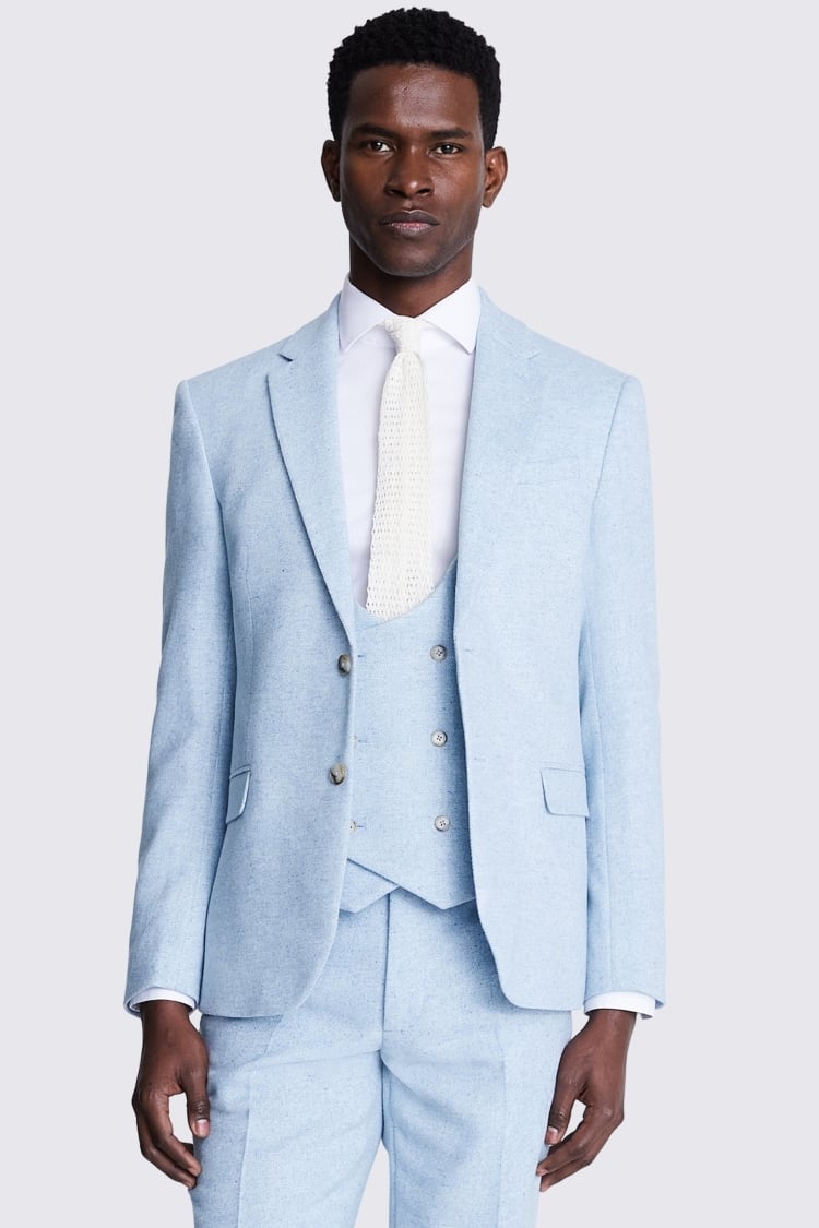 Slim Fit Light Blue Donegal Tweed Jacket Buy Online at Moss