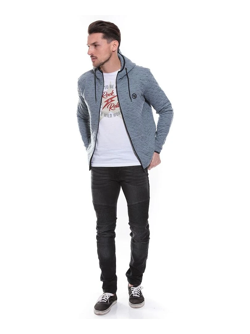 Sweat capuche zippé WANTOS   Bleu