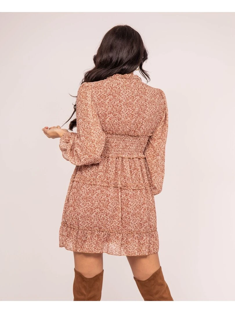 Robe courte motifs ISMAELLE Rouge brique