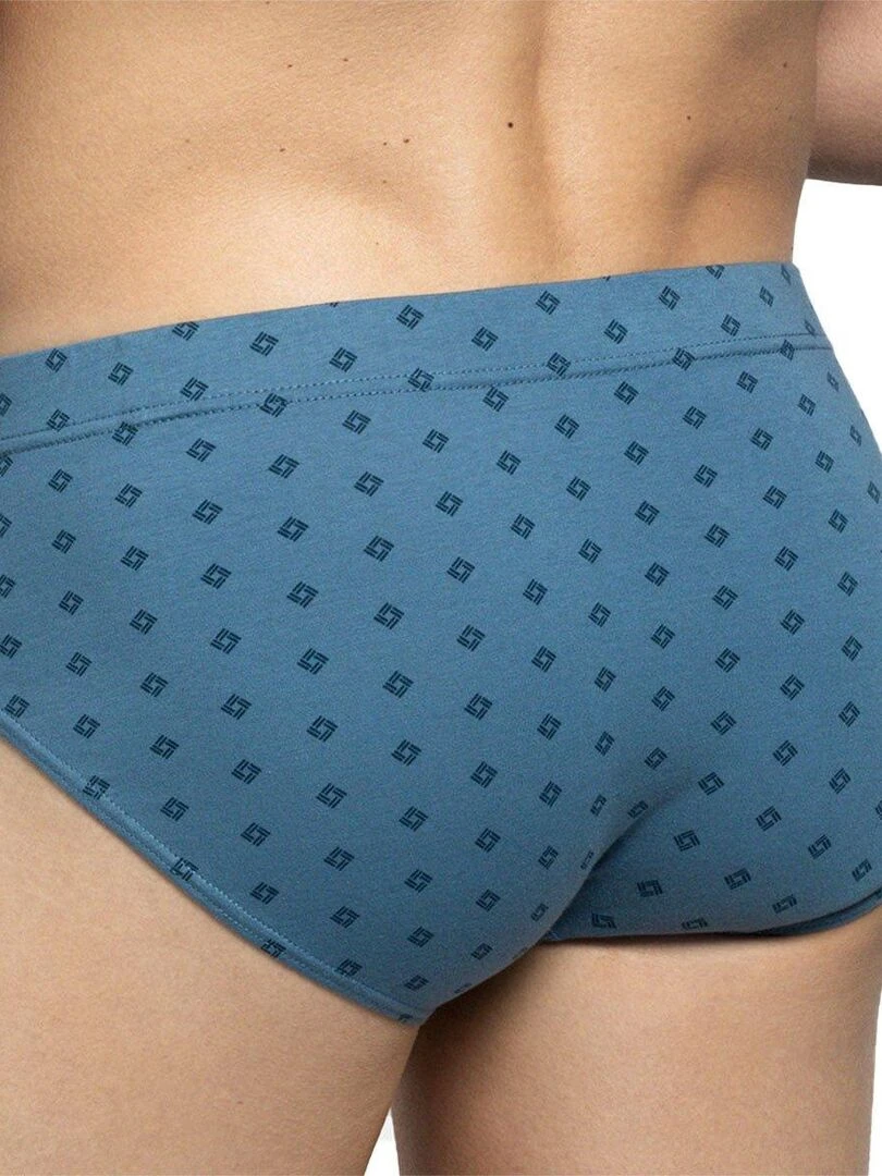 Pack de 2 slips en coton Belmond avec ceinture tubulaire   Bleu