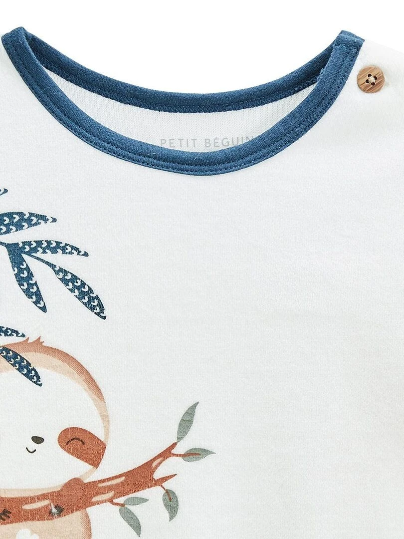 Pyjama bébé 2 pièces en velours Marceau   Bleu