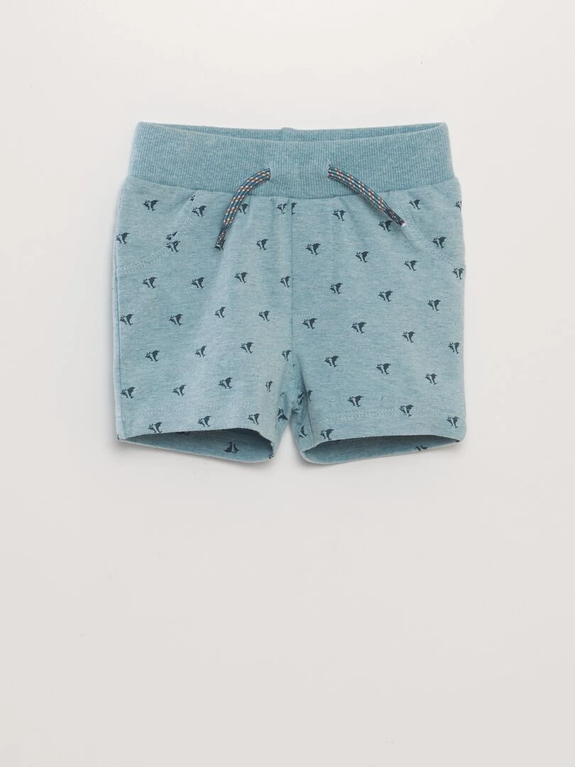 Ensemble débardeur + short imprimé   2 pièces   bleu