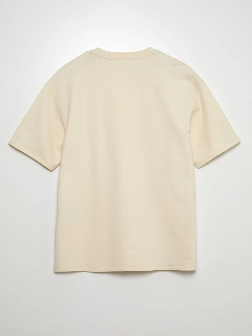 T shirt en jersey à col rond   Unisexe   Ecru