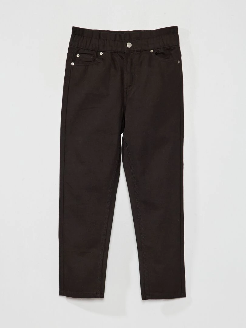 Jean mom paper bag 5 poches Noir