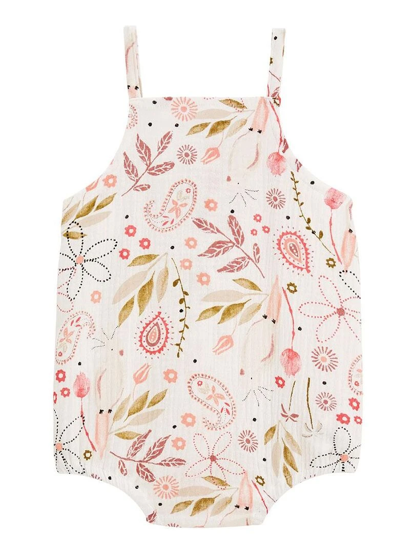 Barboteuse bloomer bébé en gaze de coton Haapiti Rose