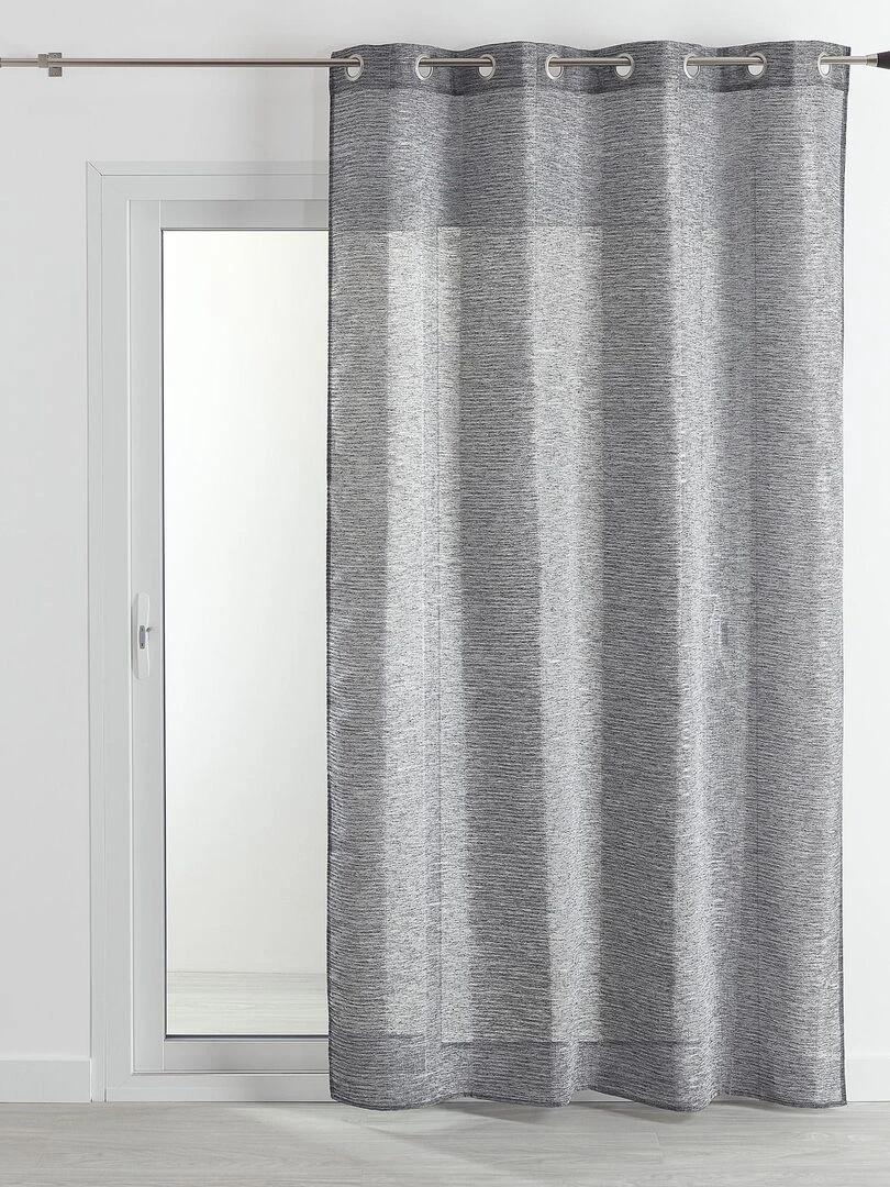 Voilage en étamine et fils lurex Gris clair