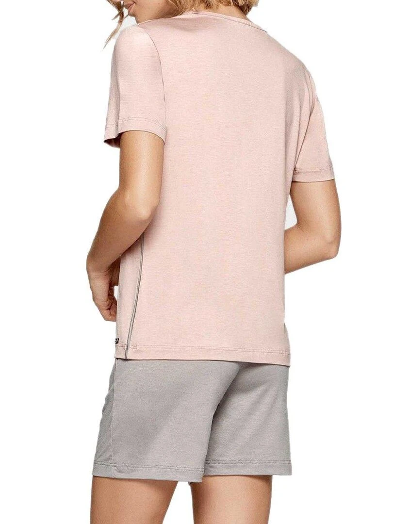 Pyjama court Travel Soft premium Rose