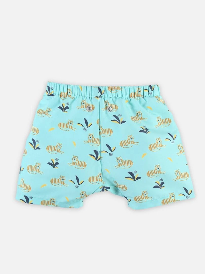 Boxer de bain avec tigres   Archimède   Bleu turquoise