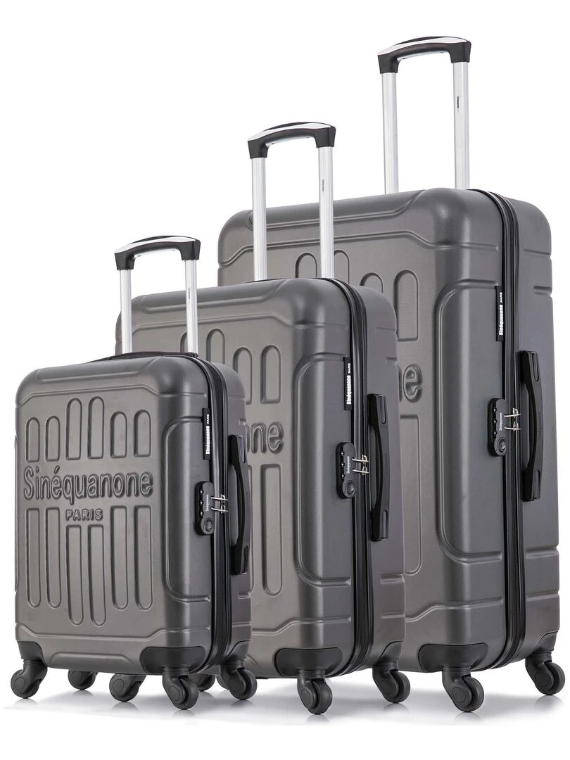 Set de 3 Valises Rigides HEMERA Gris foncé