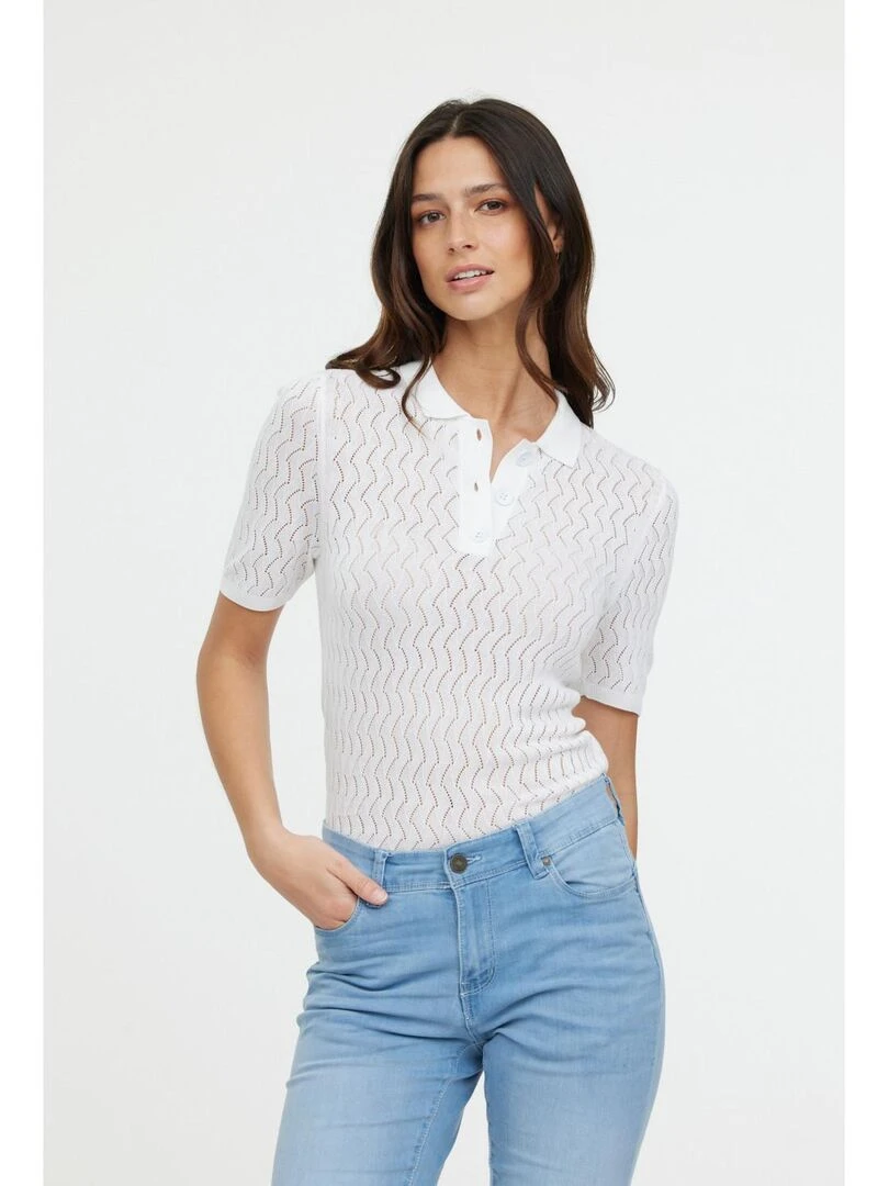 Lee Cooper   Polo manches courtes viscose slim BAHIA MC   Blanc