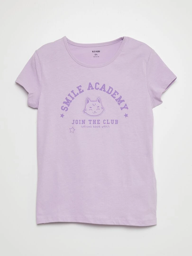 Ensemble pyjama court imprimé   2 pièces   Violet