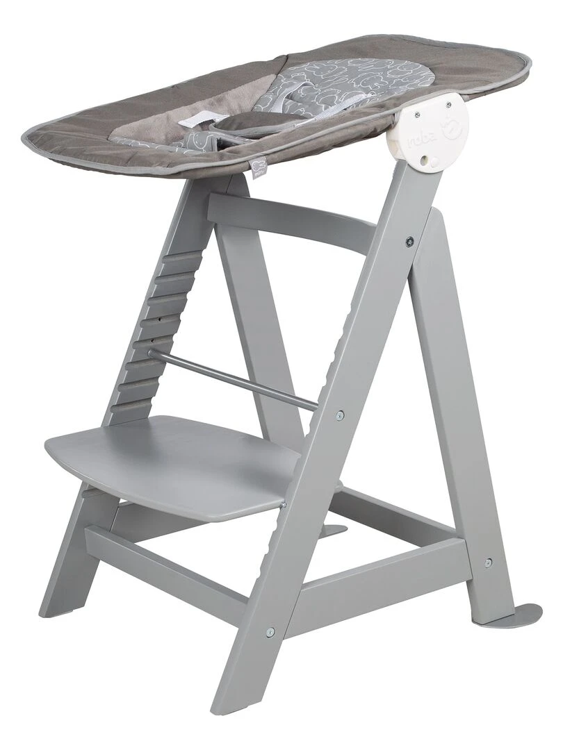 ROBA Chaise Haute Évolutive "Born Up" + Transat "miffy®"   Gris   Gris