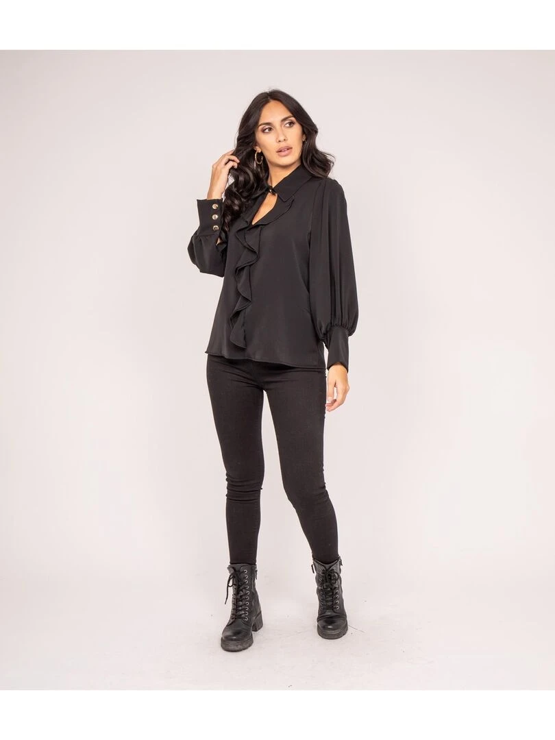Blouse avec volants OKIER   Noir
