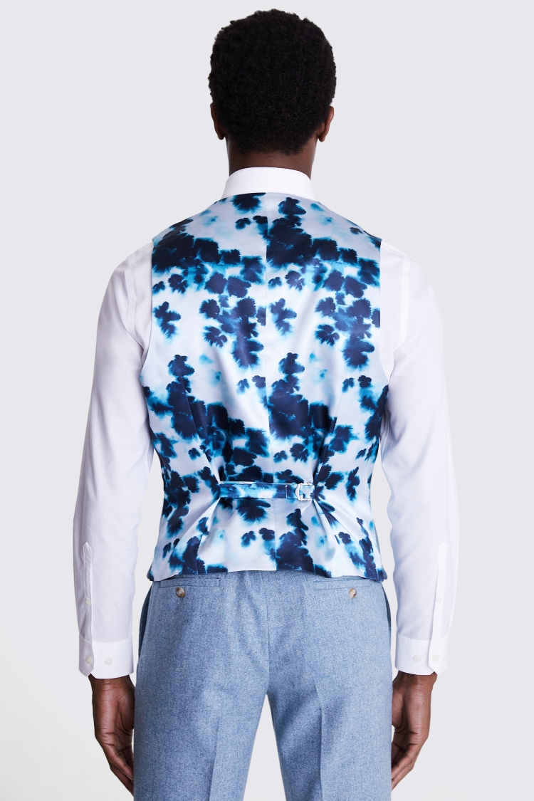 Tailored Fit Aqua Donegal Waistcoat Buy Online at Moss
