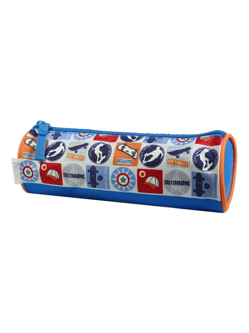 BAGTROTTER Trousse scolaire ronde Phileas Bleue Skate Bleu