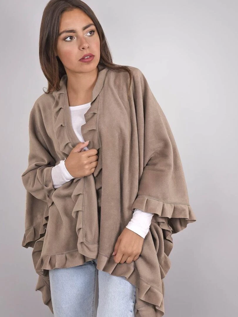 Poncho Polaire Frou Frou Beige foncé