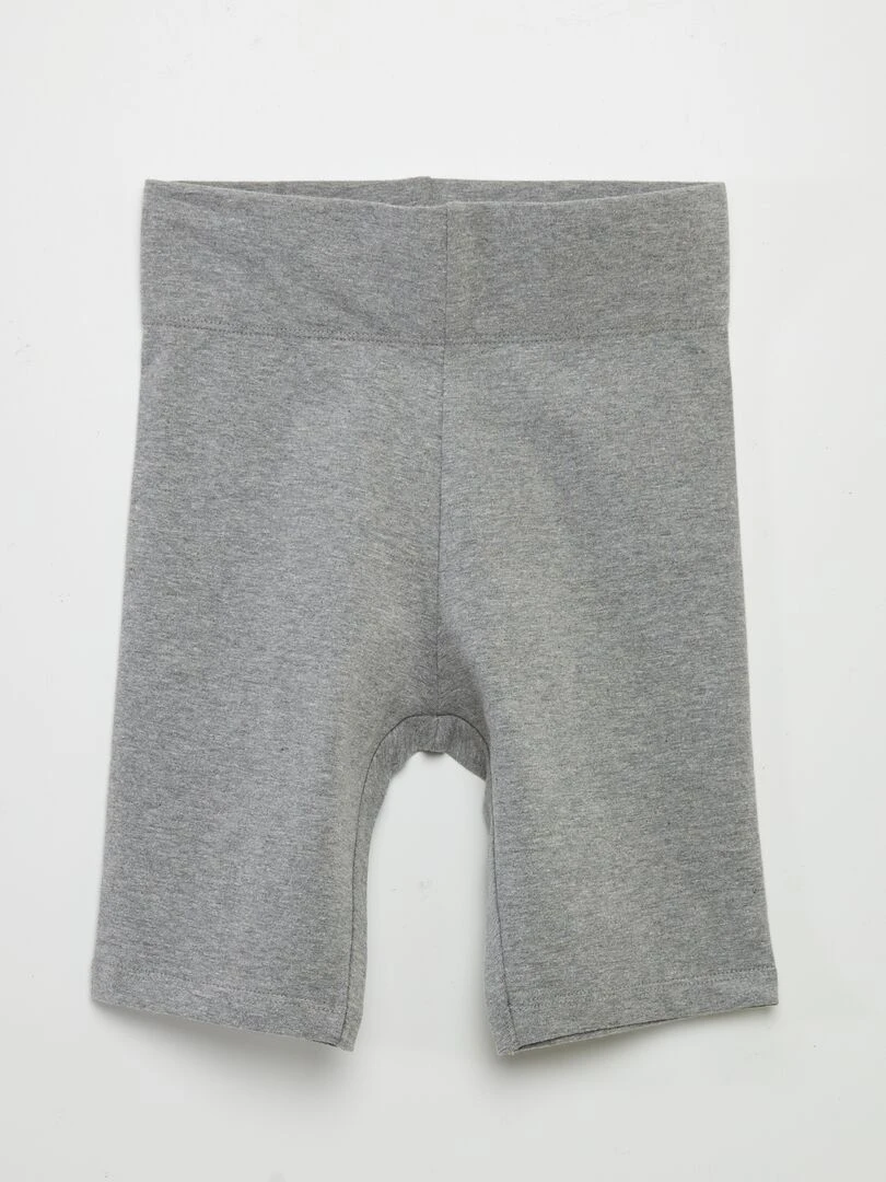Short cycliste en coton stretch Gris