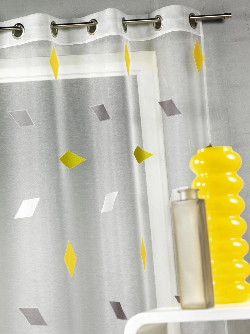 Voilage en jacquard à imprimés "losange" Jaune
