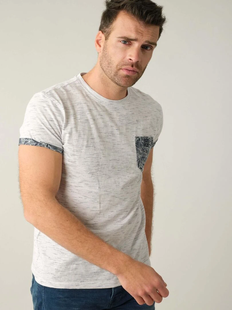 T shirt en coton et col rond pour homme 'Deeluxe'   Blanc