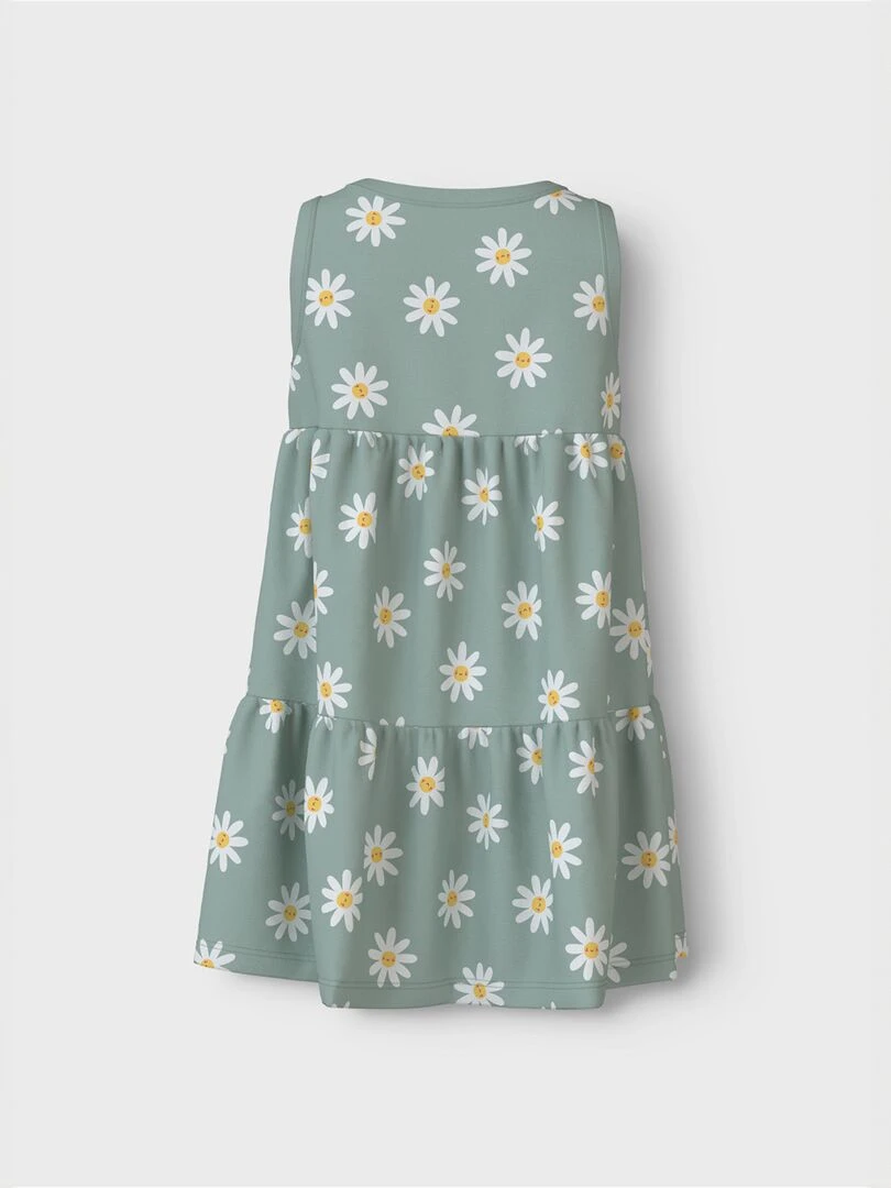Robe imprimée à étages Vert