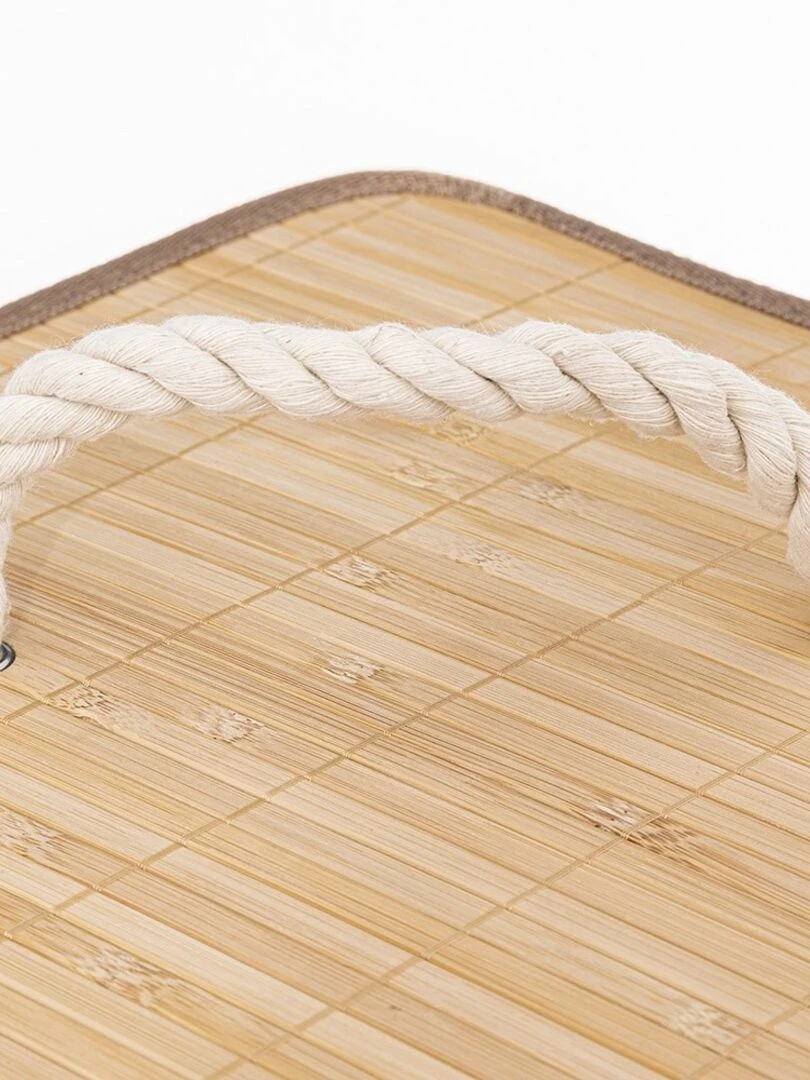 Panier à linge 48L angle bambou Beige