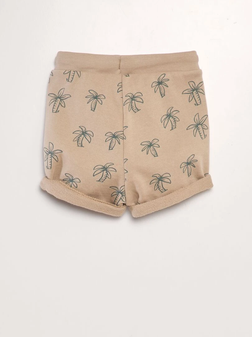 Short en molleton avec imprimé   Beige