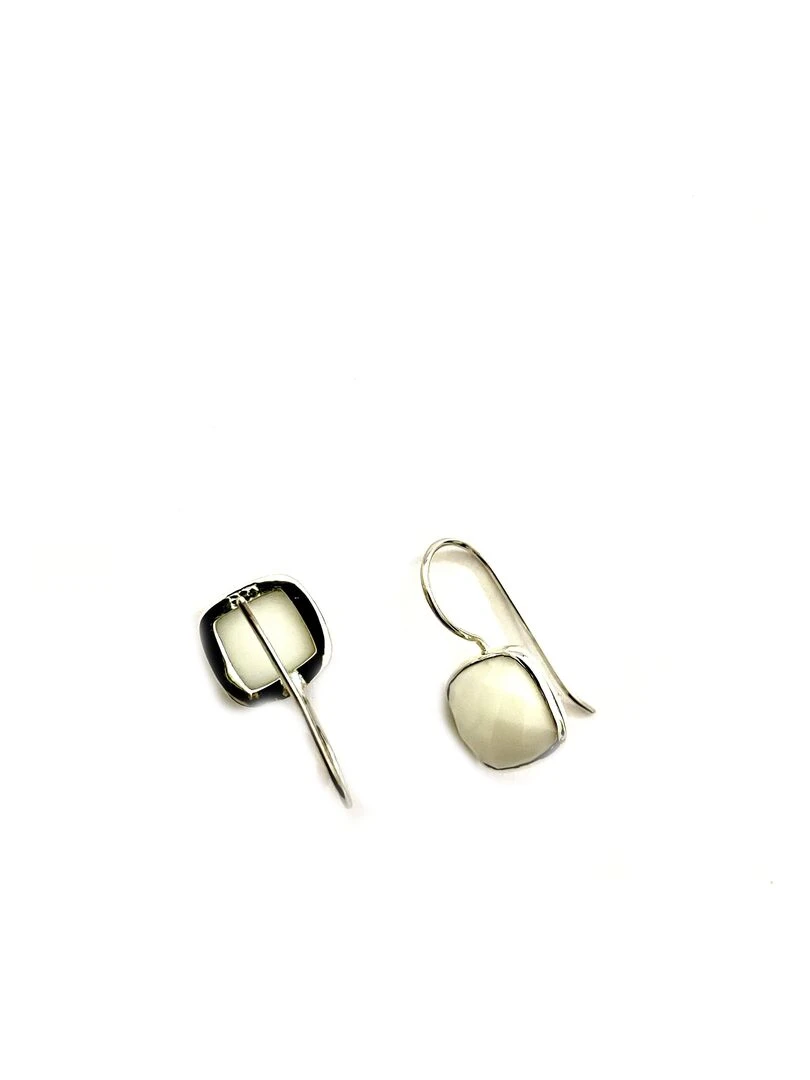 Boucles d'oreille agate Bijoucolor Blanc