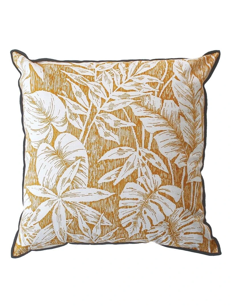 Coussin déhoussable au style exotique Jaune moutarde