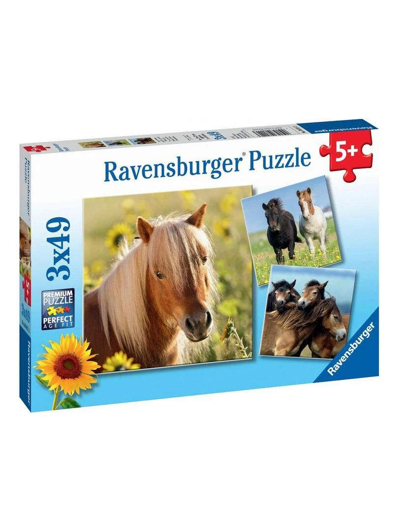 Puzzles 3x49 p Adorables poneys N/A