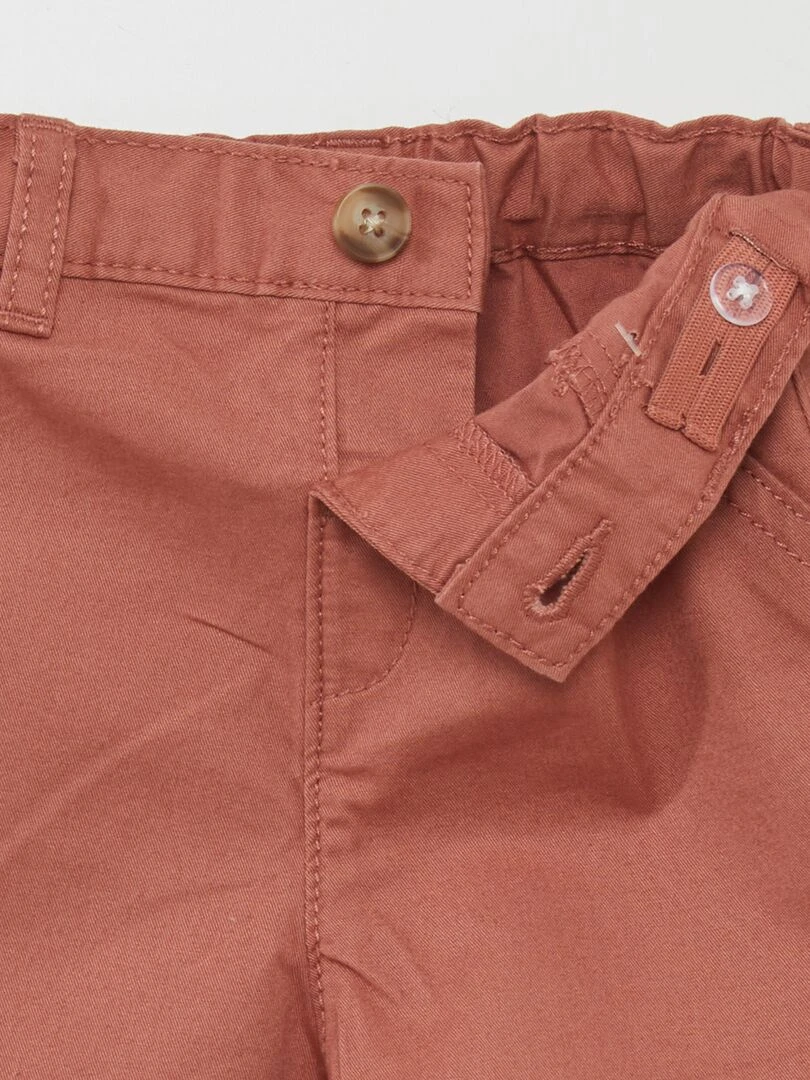 Short chino en twill   Rouille