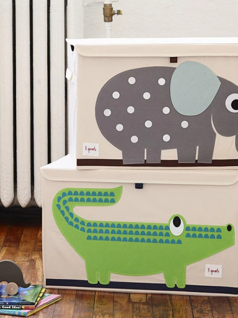 Coffre à jouets caisse de rangement Crocodile Vert