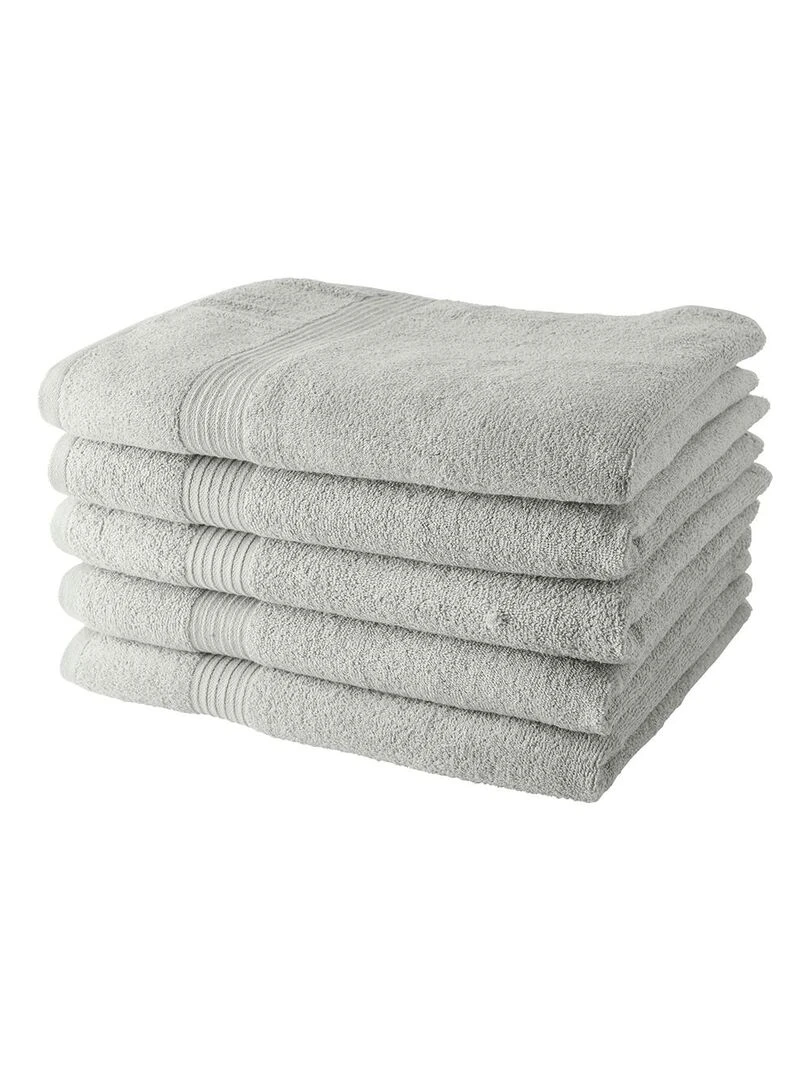 Lot de 5 Draps de Bain coton uni ESSENTIAL Blanc
