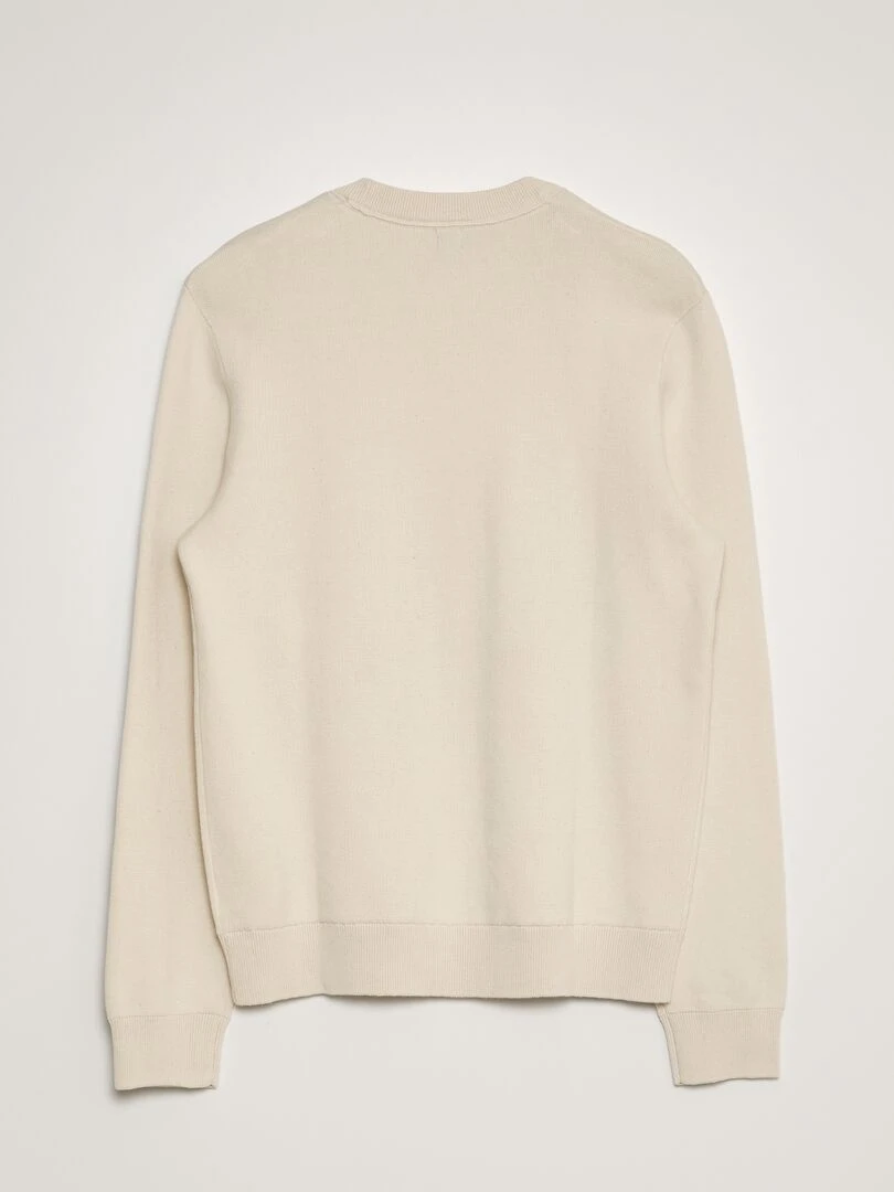 Pull en maille à col rond Blanc