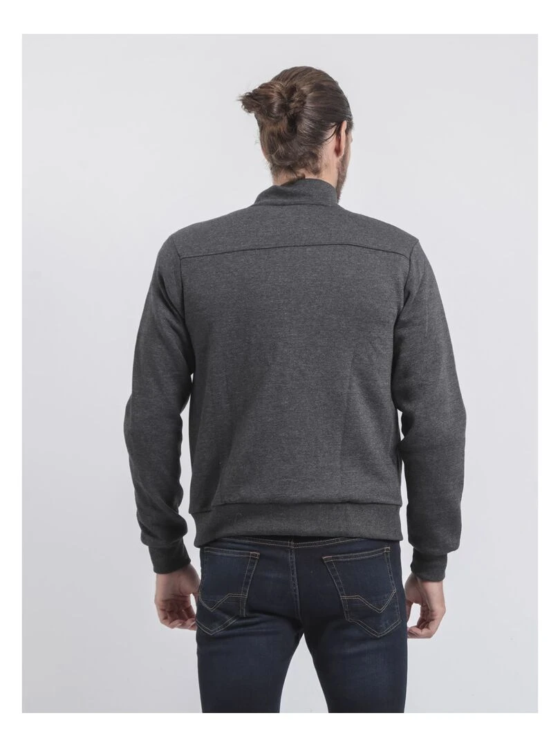 Gilet zippé col montant WILZOKY gris anthracite