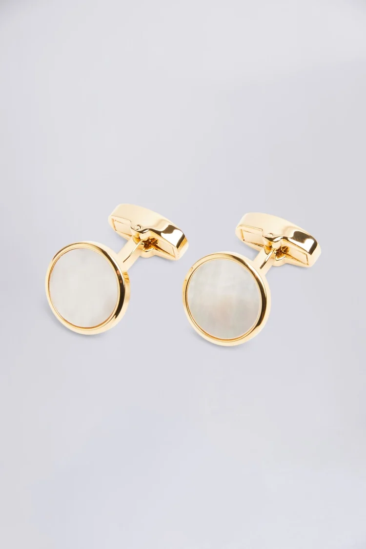 Gold Mother of Pearl Cufflinks Buy Online at Moss
