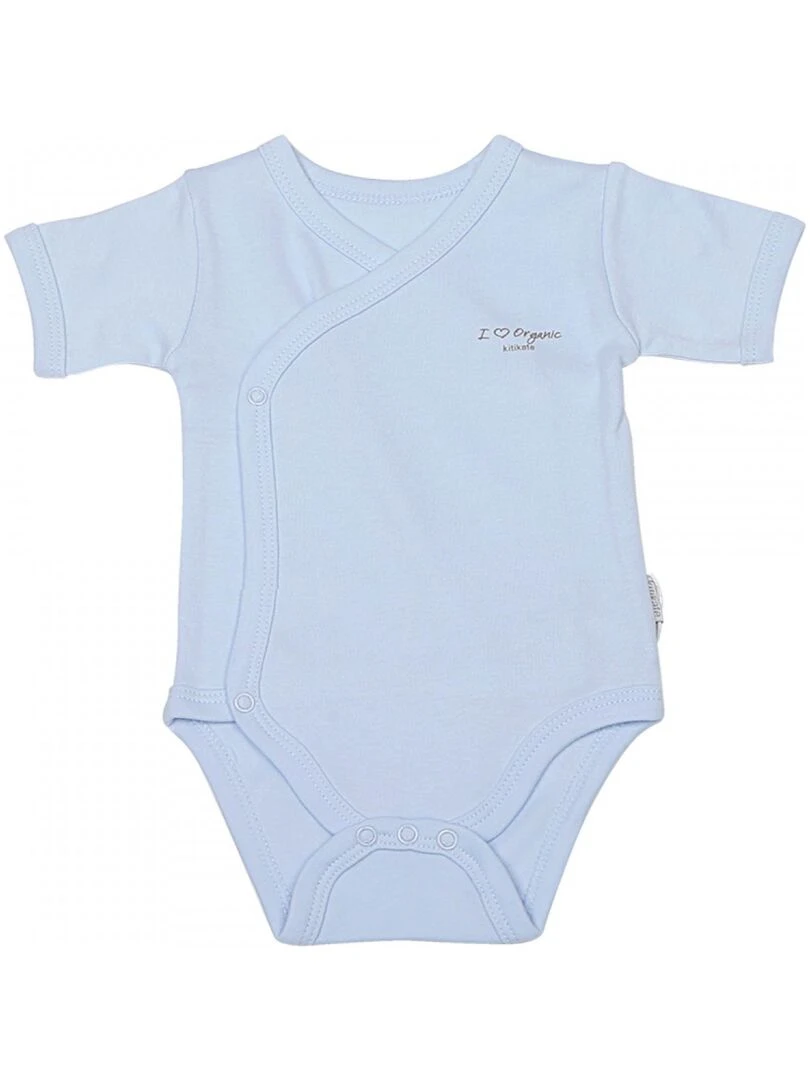 Body Manches Courtes en Coton Bio BASIC Bleu