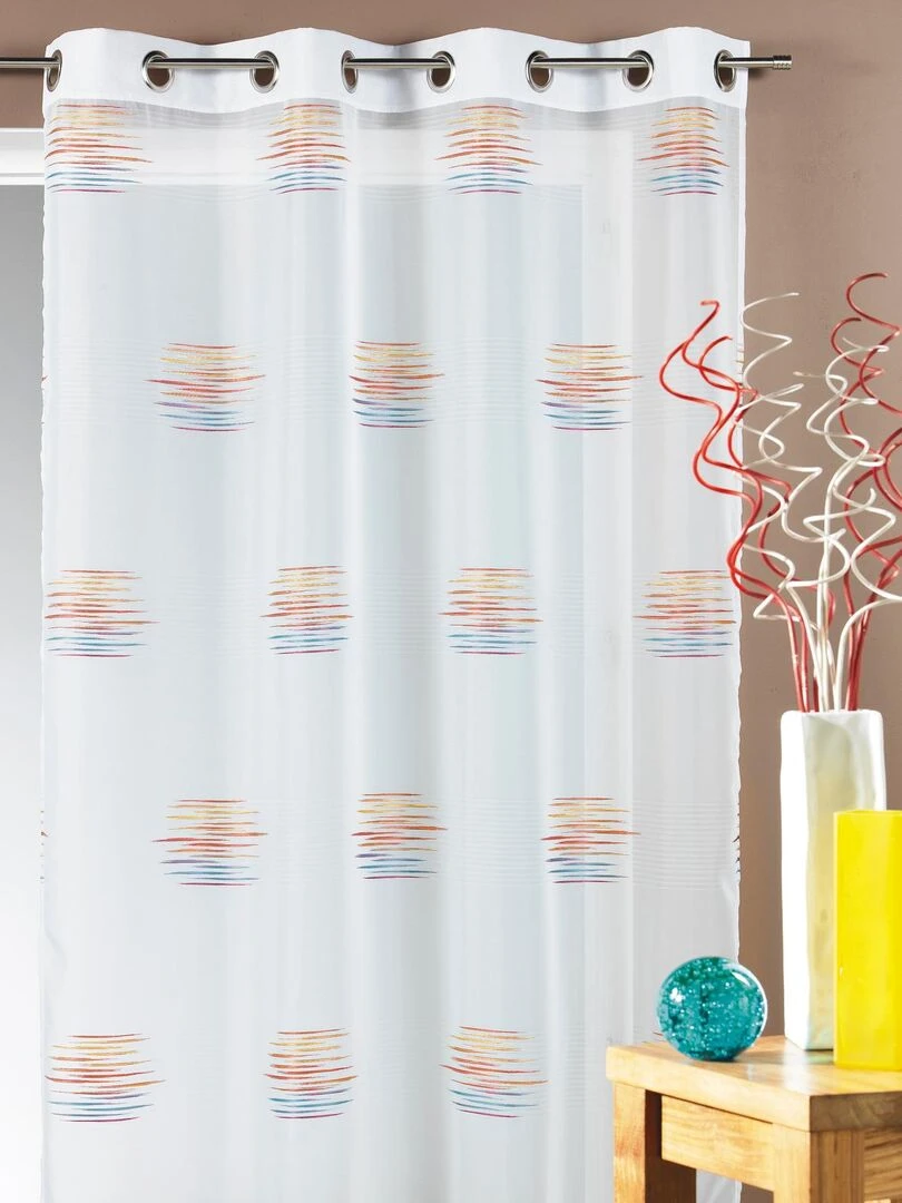 Voilage en jacquard à imprimés fantaisie Orange