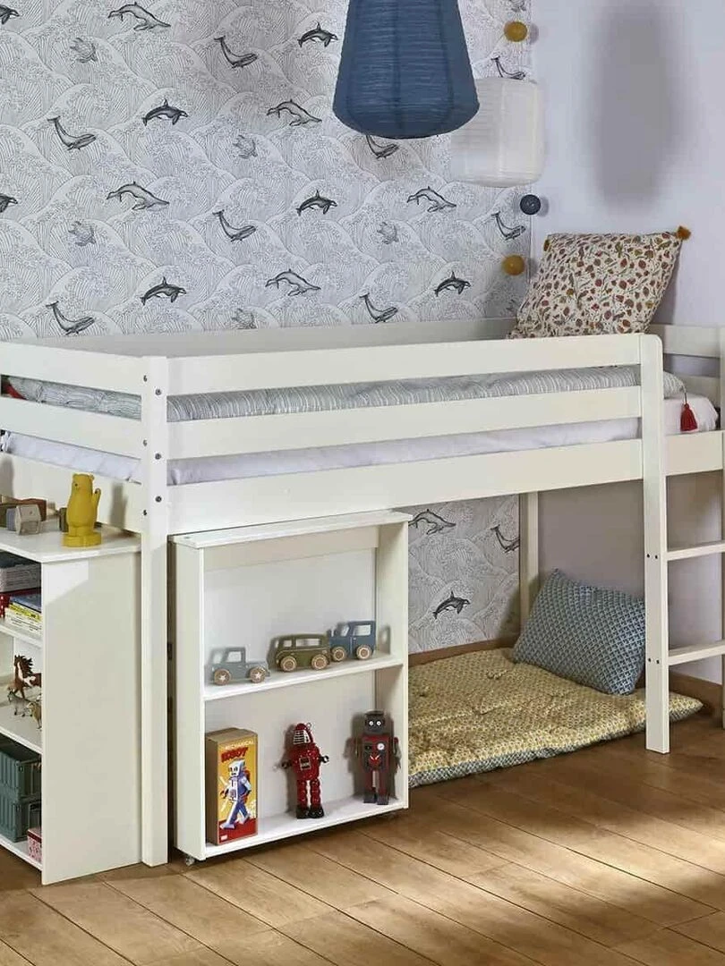 Lit mi hauteur combiné Davon   AKITEN RETAIL   Blanc Blanc