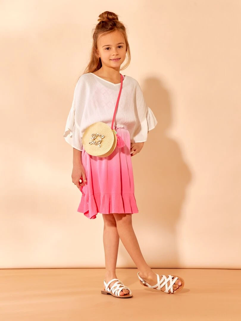Sac rond à coquillages Beige
