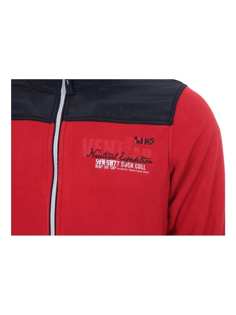 Blouson polaire homme CORTEL   VENT DU CAP   Rouge